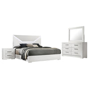 Ives 4-piece Eastern King Bedroom Set White High Gloss - 224941KE-S4