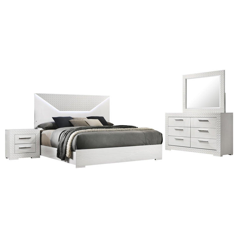 Ives 4-piece Queen Bedroom Set White High Gloss - 224941Q-S4