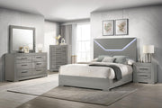 Ives 5-piece Eastern King Bedroom Set Grey High Gloss - 224971KE-S5