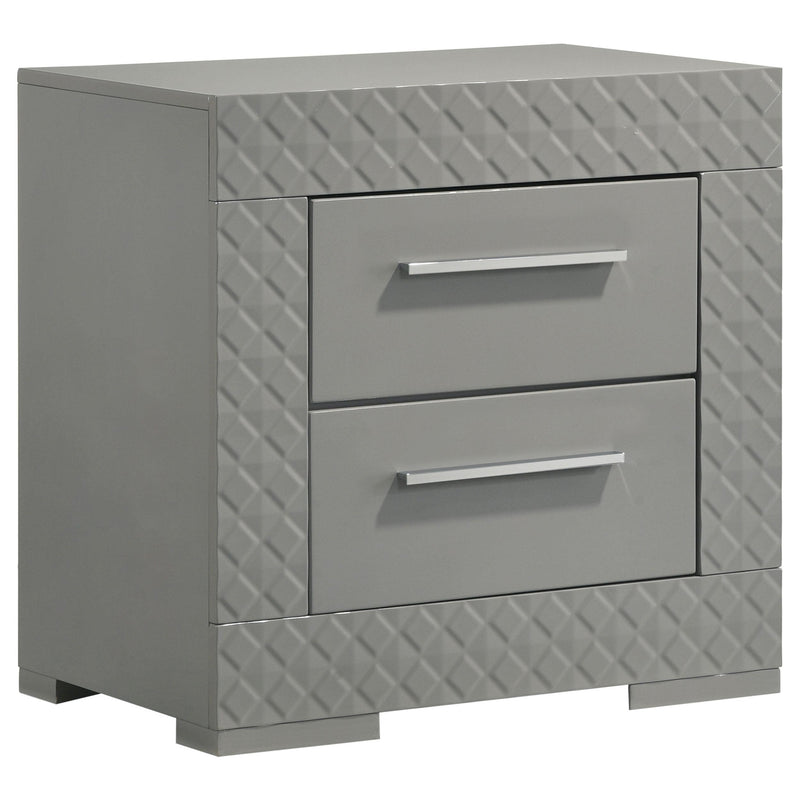 Ives 5-piece Eastern King Bedroom Set Grey High Gloss - 224971KE-S5