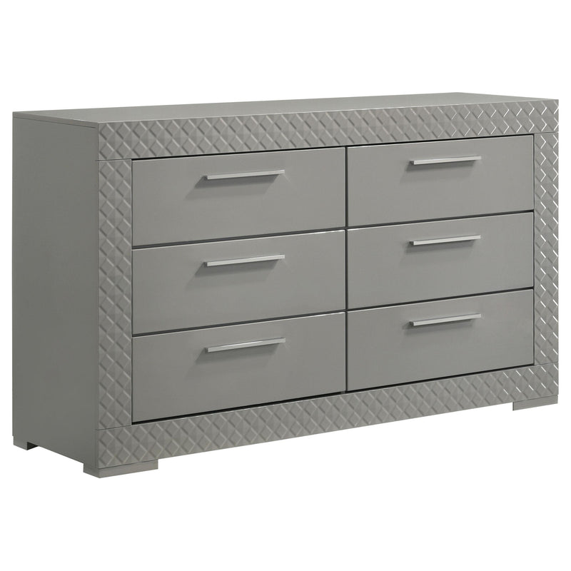 Ives 5-piece Eastern King Bedroom Set Grey High Gloss - 224971KE-S5