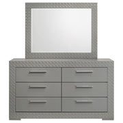Ives 6-drawer Dresser and Mirror Grey High Gloss - 224973M