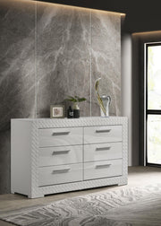 Ives 6-drawer Dresser Cabinet White High Gloss - 224943