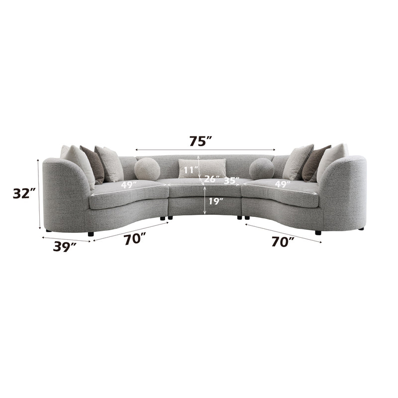 Ivria Sectional Sofa W/9 Pillows - LV02541