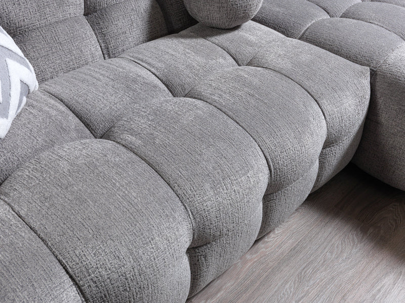 Ivy Gray Boucle RAF Sectional - Gate FurnitureSectional