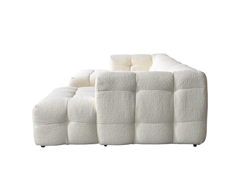 Ivy Ivory Boucle Double Chaise 146" Sectional - IVYIVR-USEC