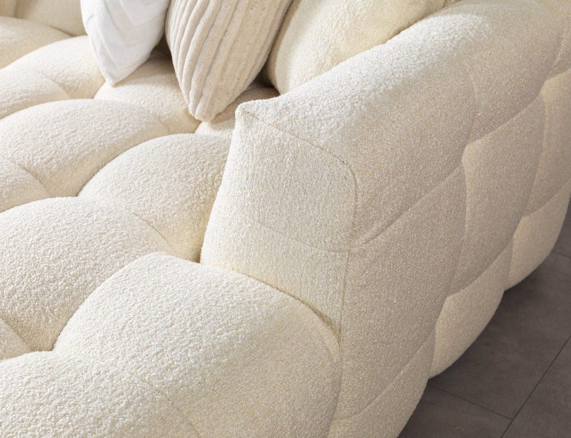 Ivy Ivory Boucle Double Chaise 146" Sectional - IVYIVR-USEC