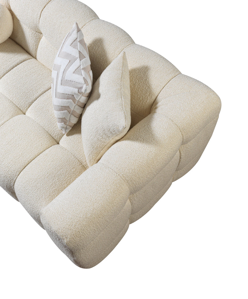 Ivy Ivory Boucle LAF 110" Sectional - IVYIVORY-LSEC