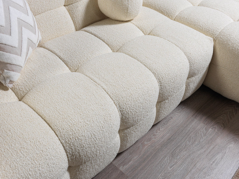 Ivy Ivory Boucle RAF Sectional - Gate FurnitureSectional