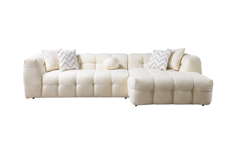 Ivy Ivory Boucle RAF Sectional - Gate FurnitureSectional