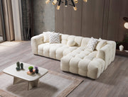 Ivy Ivory Boucle RAF Sectional - Gate FurnitureSectional
