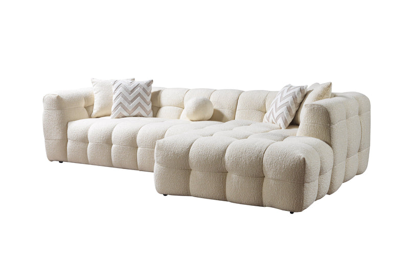 Ivy Ivory Boucle RAF Sectional - Gate FurnitureSectional