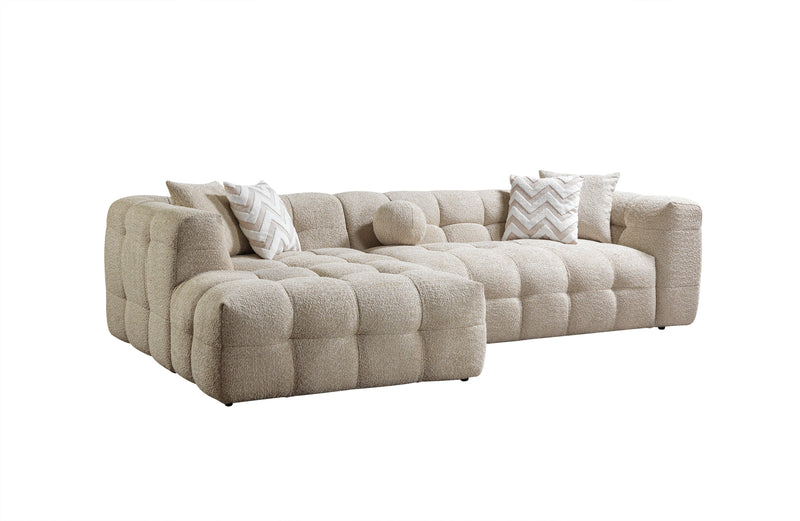 Ivy Sand Boucle LAF 110" Sectional - Gate FurnitureSectional