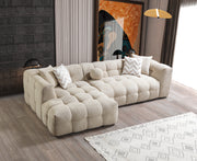 Ivy Sand Boucle LAF 110" Sectional - Gate FurnitureSectional