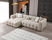 Ivy Sand Boucle LAF 110" Sectional - Gate FurnitureSectional