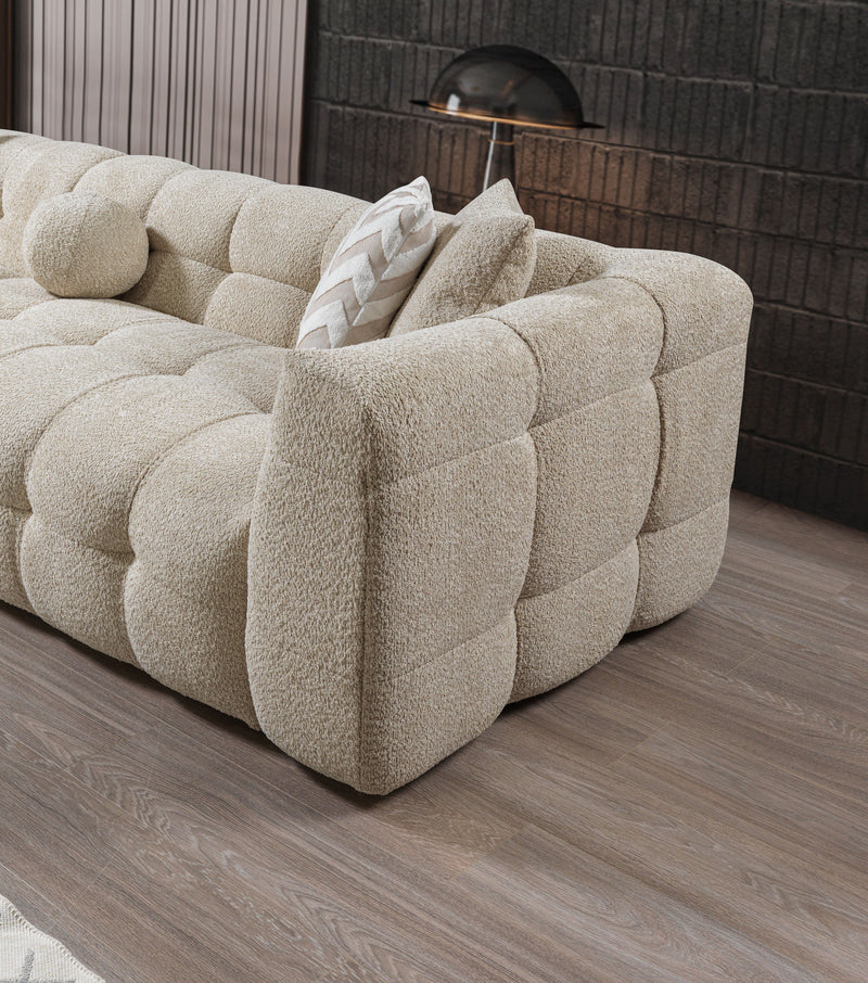 Ivy Sand Boucle LAF 110" Sectional - Gate FurnitureSectional
