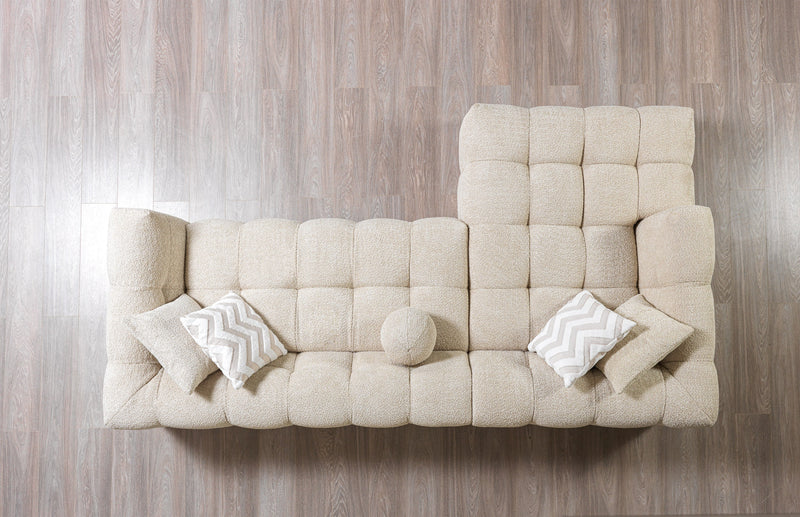 Ivy Sand Boucle LAF 110" Sectional - Gate FurnitureSectional