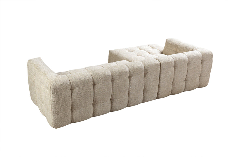 Ivy Sand Boucle LAF 110" Sectional - Gate FurnitureSectional