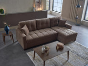 Ivy Sectional (Koopsi Basic Brown) 3 Pieces - Gate FurnitureSleeper Sectional