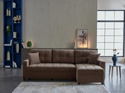 Ivy Sectional (Koopsi Basic Brown) 3 Pieces - Gate FurnitureSleeper Sectional