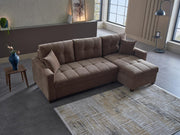Ivy Sectional (Koopsi Basic Brown) 3 Pieces - Gate FurnitureSleeper Sectional