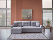 Ivy Sectional (Koopsi Basic Gray110) Brown Legs - Gate FurnitureSleeper Sectional