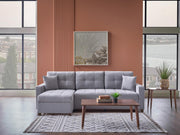 Ivy Sectional (Koopsi Basic Gray110) Brown Legs - Gate FurnitureSleeper Sectional