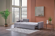 Ivy Sectional (Koopsi Basic Gray110) Brown Legs - Gate FurnitureSleeper Sectional