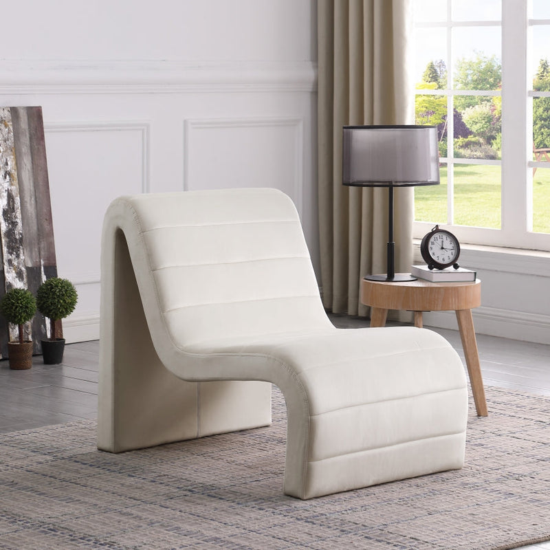 Ivy Velvet Upholstered Accent Chair in Cream - 403Cream