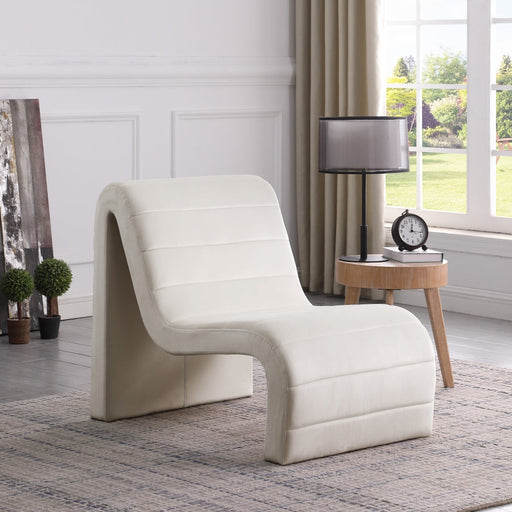Ivy Velvet Upholstered Accent Chair in Cream - 403Cream