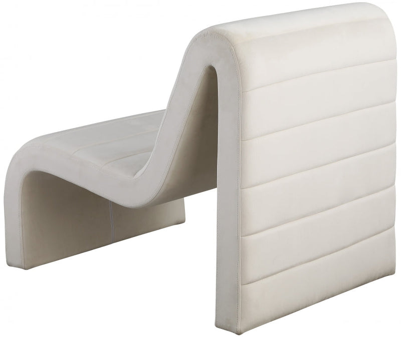 Ivy Velvet Upholstered Accent Chair in Cream - 403Cream