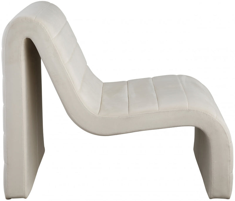 Ivy Velvet Upholstered Accent Chair in Cream - 403Cream