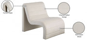 Ivy Velvet Upholstered Accent Chair in Cream - 403Cream