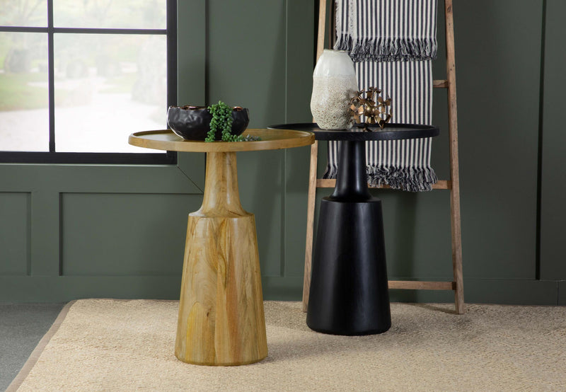Ixia Round Solid Mango Wood Accent Side Table Black Stain - 915109