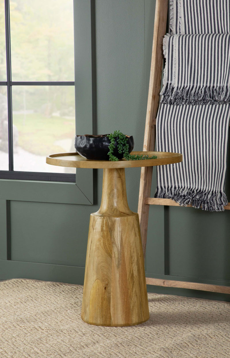 Ixia Round Solid Mango Wood Accent Side Table Natural - 915105