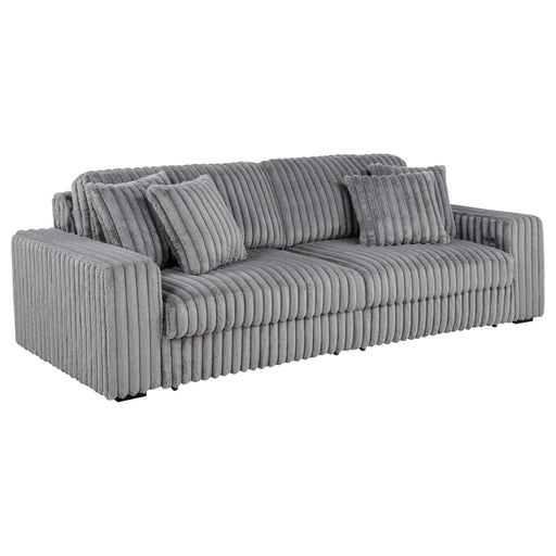 Jacana Corduroy Upholstered Dual Power Chaise Sofa Grey - 600536P