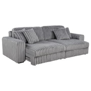 Jacana Corduroy Upholstered Dual Power Chaise Sofa Grey - 600536P