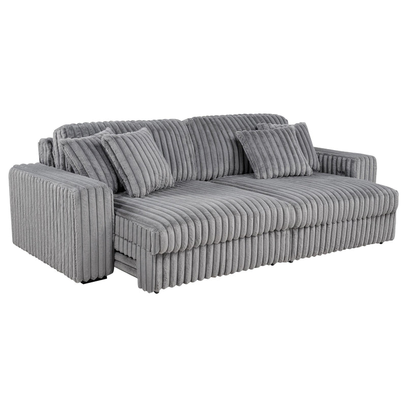 Jacana Corduroy Upholstered Dual Power Chaise Sofa Grey - 600536P