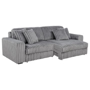 Jacana Corduroy Upholstered Dual Power Chaise Sofa Grey - 600536P