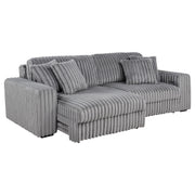 Jacana Corduroy Upholstered Dual Power Chaise Sofa Grey - 600536P