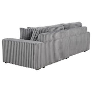 Jacana Corduroy Upholstered Dual Power Chaise Sofa Grey - 600536P