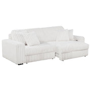 Jacana Corduroy Upholstered Dual Power Chaise Sofa Ivory - 600535P