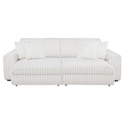 Jacana Corduroy Upholstered Dual Power Chaise Sofa Ivory - 600535P
