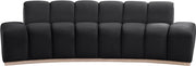 Jace 106" Velvet Upholstered Upholstered Sofa in Black - 44093Black-S