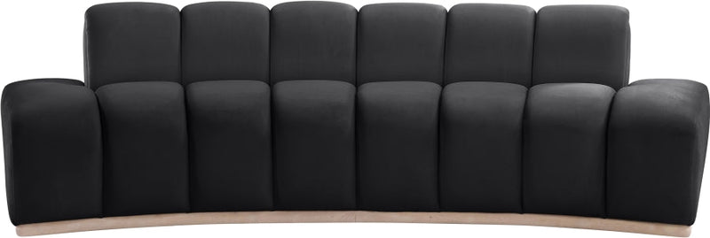 Jace 106" Velvet Upholstered Upholstered Sofa in Black - 44093Black-S