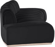 Jace 106" Velvet Upholstered Upholstered Sofa in Black - 44093Black-S