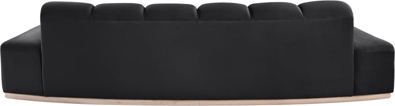 Jace 106" Velvet Upholstered Upholstered Sofa in Black - 44093Black-S
