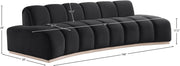 Jace 106" Velvet Upholstered Upholstered Sofa in Black - 44093Black-S