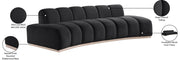 Jace 106" Velvet Upholstered Upholstered Sofa in Black - 44093Black-S