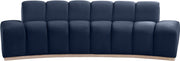 Jace 106" Velvet Upholstered Upholstered Sofa in Blue - 44093Navy-S